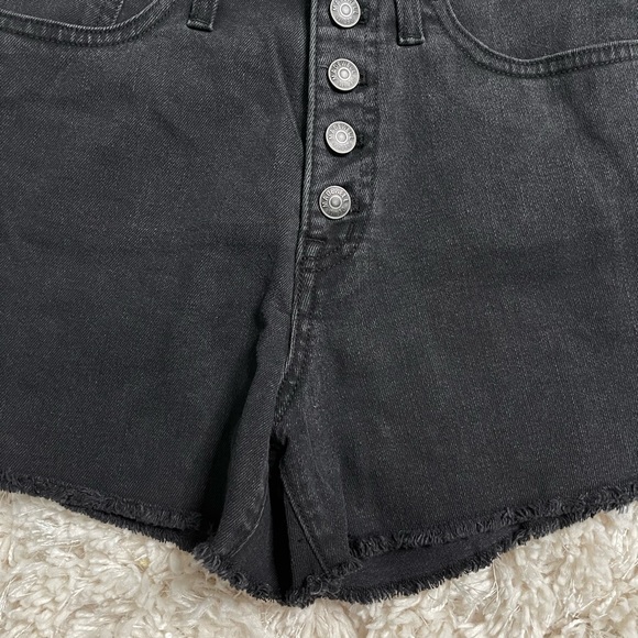 Madewell High Rise Black Denim Shorts Size 26 - Picture 7 of 12